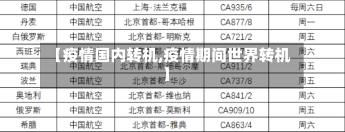 【疫情国内转机,疫情期间世界转机】