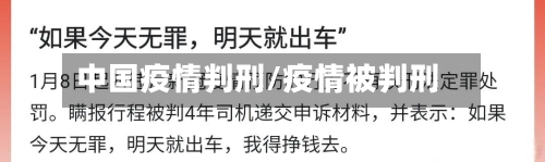 中国疫情判刑/疫情被判刑