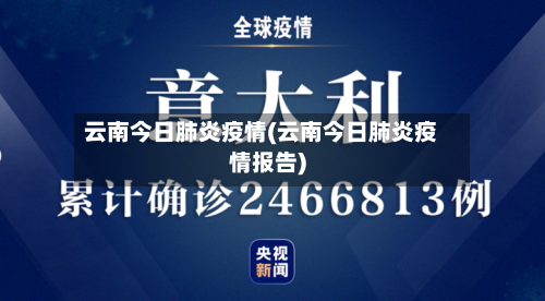 云南今日肺炎疫情(云南今日肺炎疫情报告)