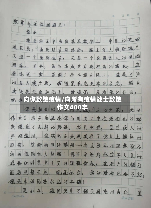 向你致敬疫情/向所有疫情战士致敬作文400字