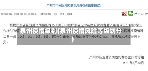 泉州疫情级别(泉州疫情风险等级划分)