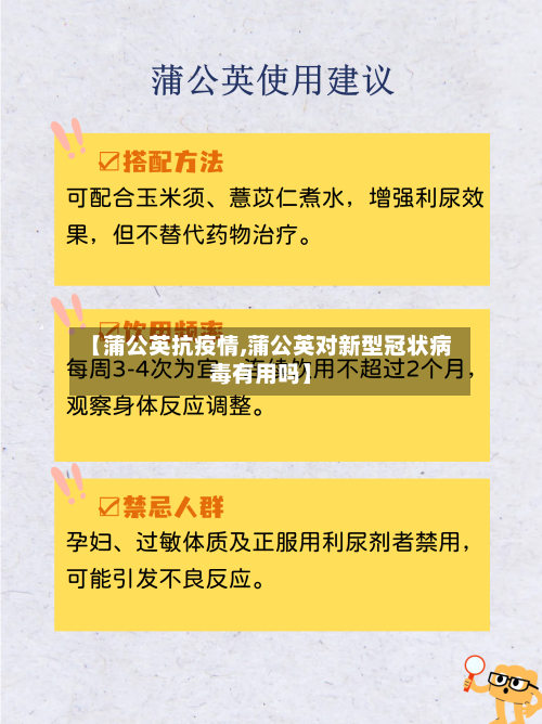【蒲公英抗疫情,蒲公英对新型冠状病毒有用吗】