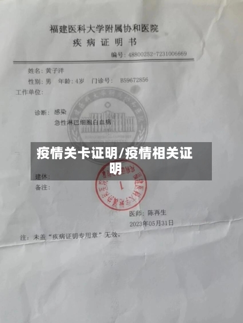 疫情关卡证明/疫情相关证明