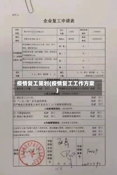 疫情复工策划(疫情复工工作方案)