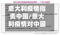 意大利疫情指责中国/意大利疫情对中国说了什么
