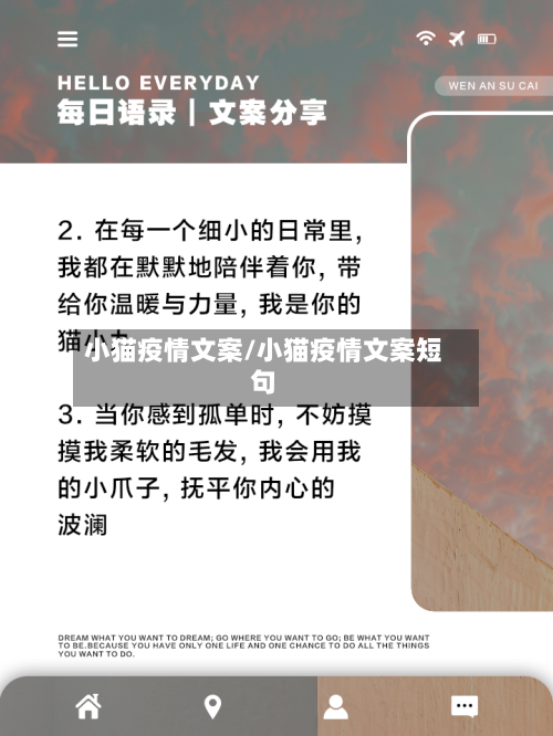 小猫疫情文案/小猫疫情文案短句